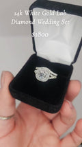 14k White Gold Lab Diamond Wedding Set