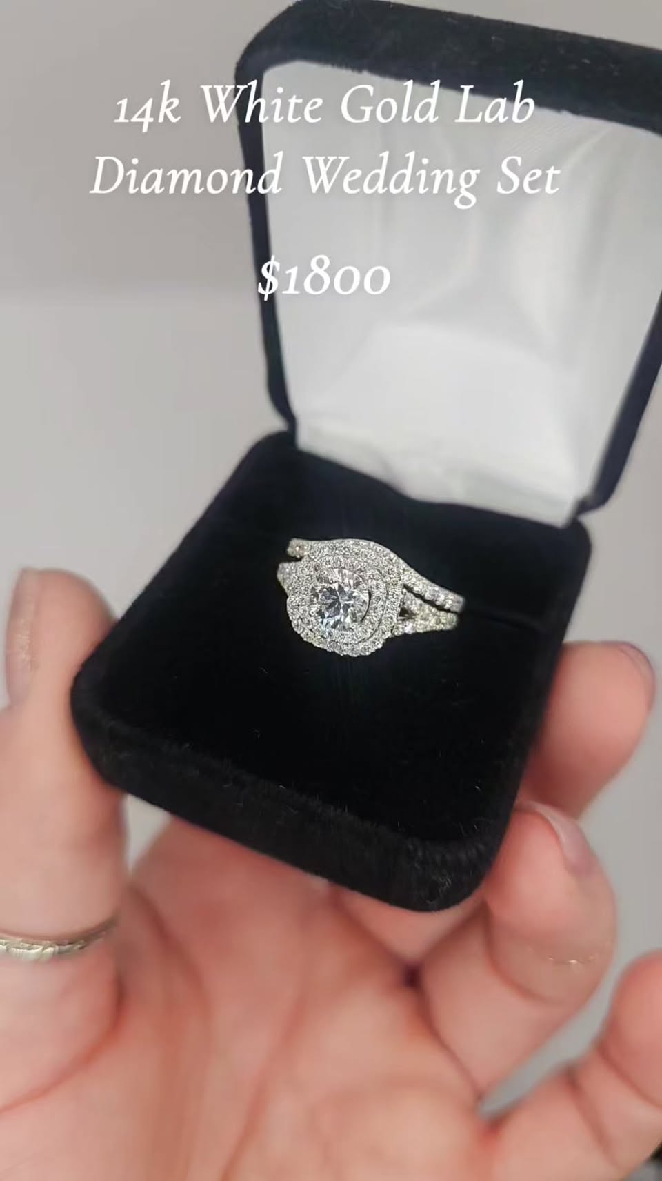 14k White Gold Lab Diamond Wedding Set
