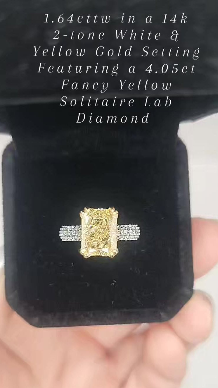 14K 2-Tone Yellow and White Gold Yellow Lad Diamond Engagement Ring