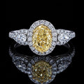 Yellow Oval Statement Ring — 14K Two-Tone Gold