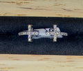 14k White Gold Natural Diamond Cross Ring