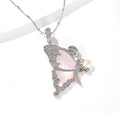 DP Mother Of Pearl Butterfly Sterling Silver Necklace