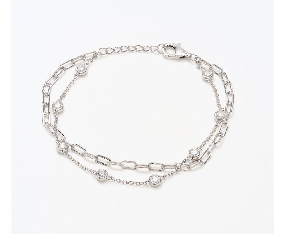 Sterling Silver 2 Chain Bracelet