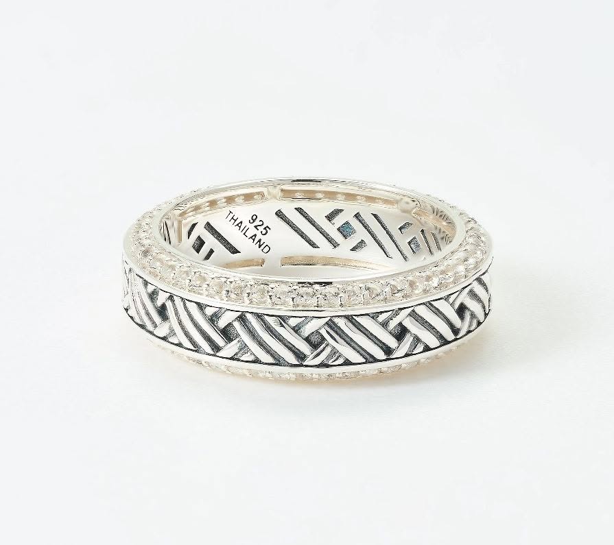 JAI Sterling Silver White Topez Ring