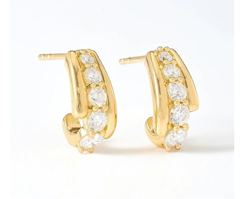 Gold Over Sterling Silver Hoop Earrings