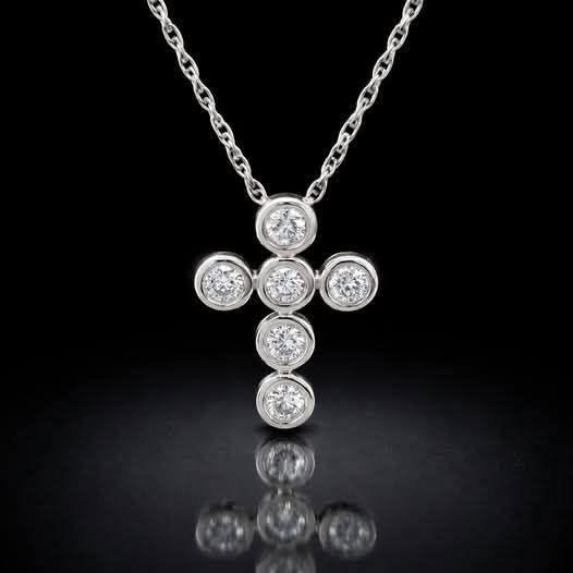 Bezel Cross Pendant