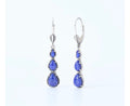 American West Three Pear Lapis drop Earrings
