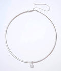 Round Lab Diamond Pendant Omega Necklace
