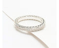 Sterling Silver Basketweave White Topez Band