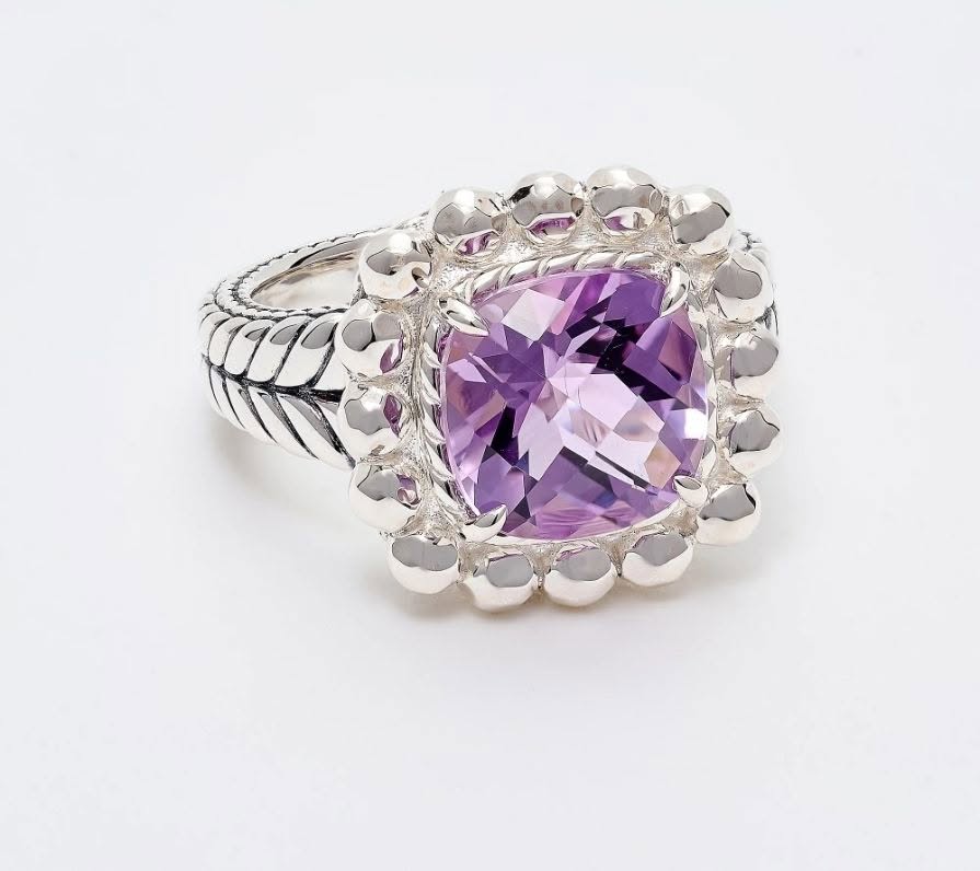 Sterling Silver Gem Bead Ring