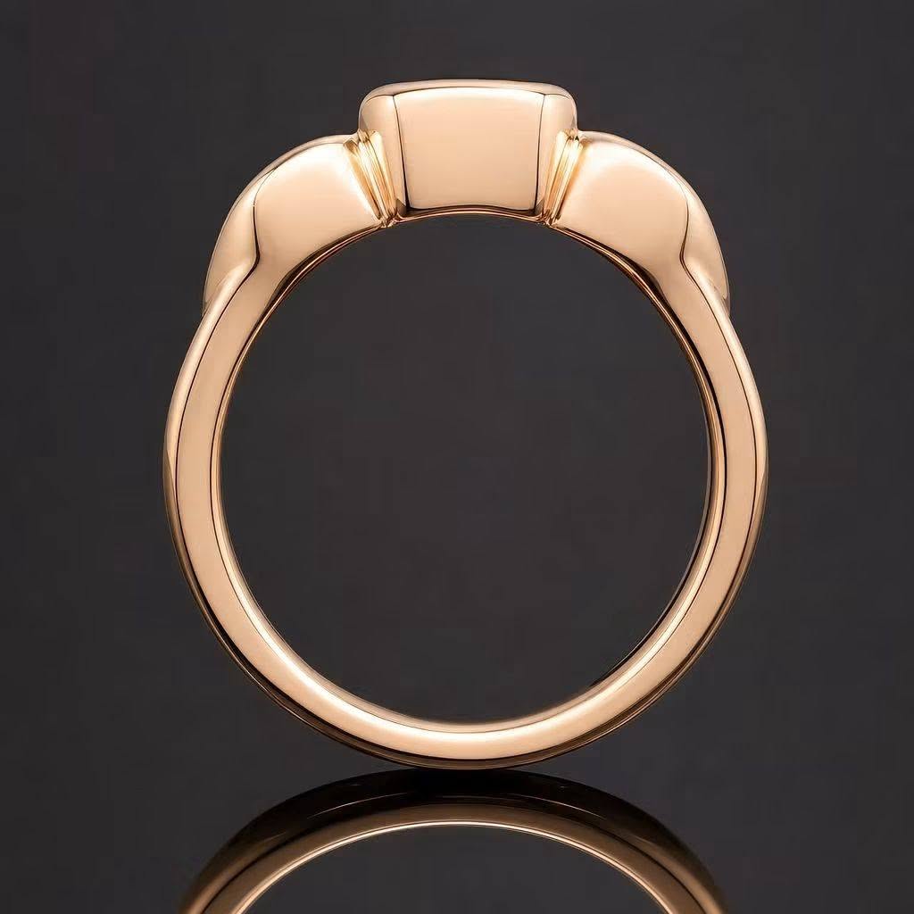 Heavy 3-Stone Bezel-Set Lab Diamond Ring