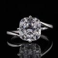 14k White 2ct CUSHION-CUT Lab Diamond Bypass Ring