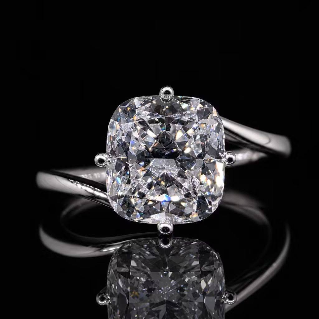 14k White 2ct CUSHION-CUT Lab Diamond Bypass Ring