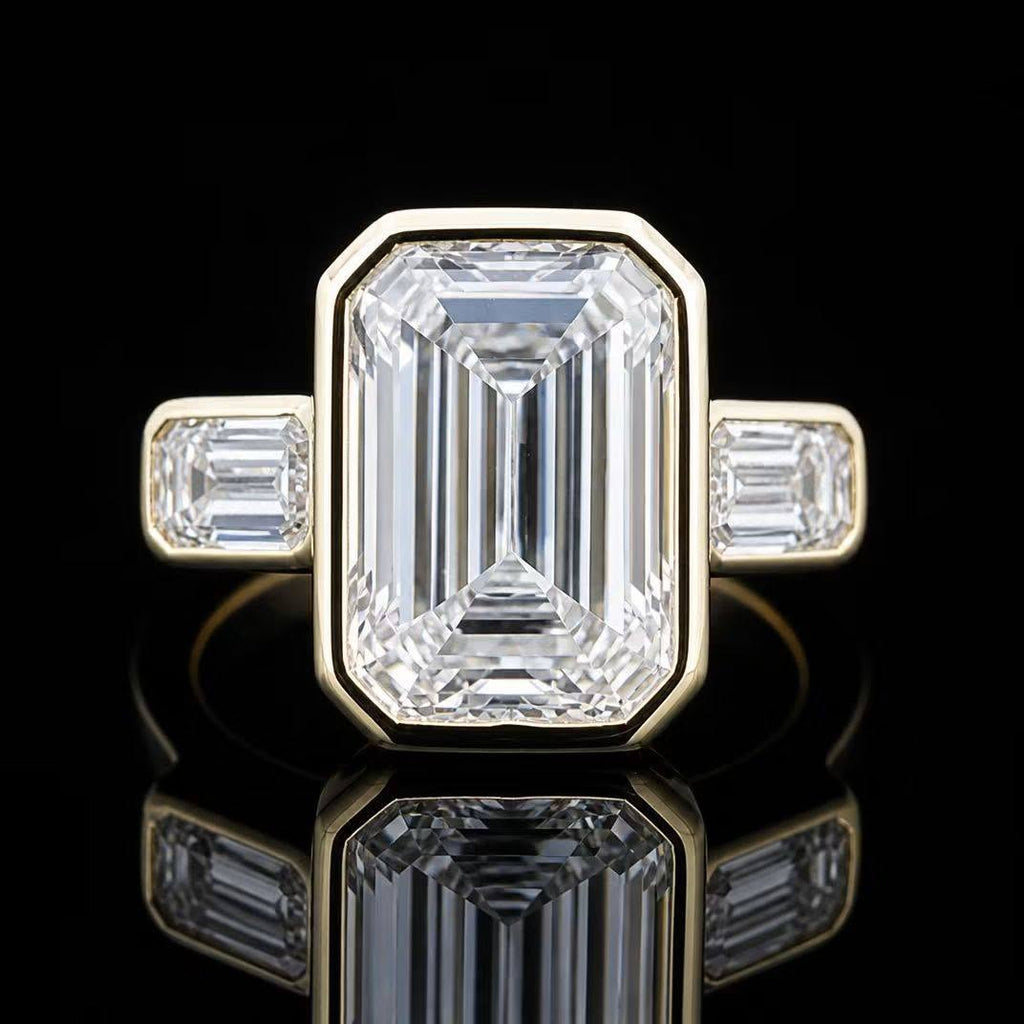 Emerald Cut 3-Stone Lab Diamond Ring
