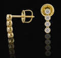 Bezel Natural Diamond Dangle Screw back Stud Earrings