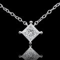 Princess-Cut Lab Diamond Solitaire Necklace