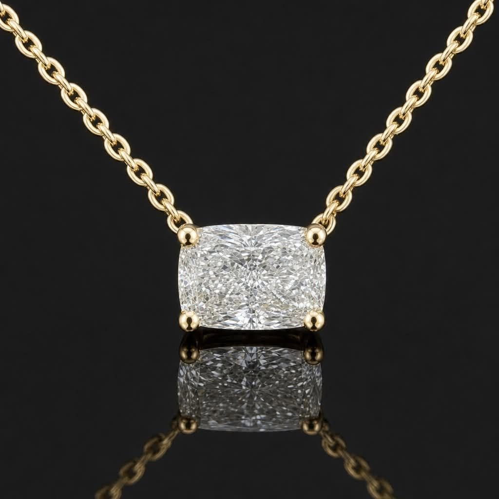 14K Lab Diamond Solitaire Necklace
