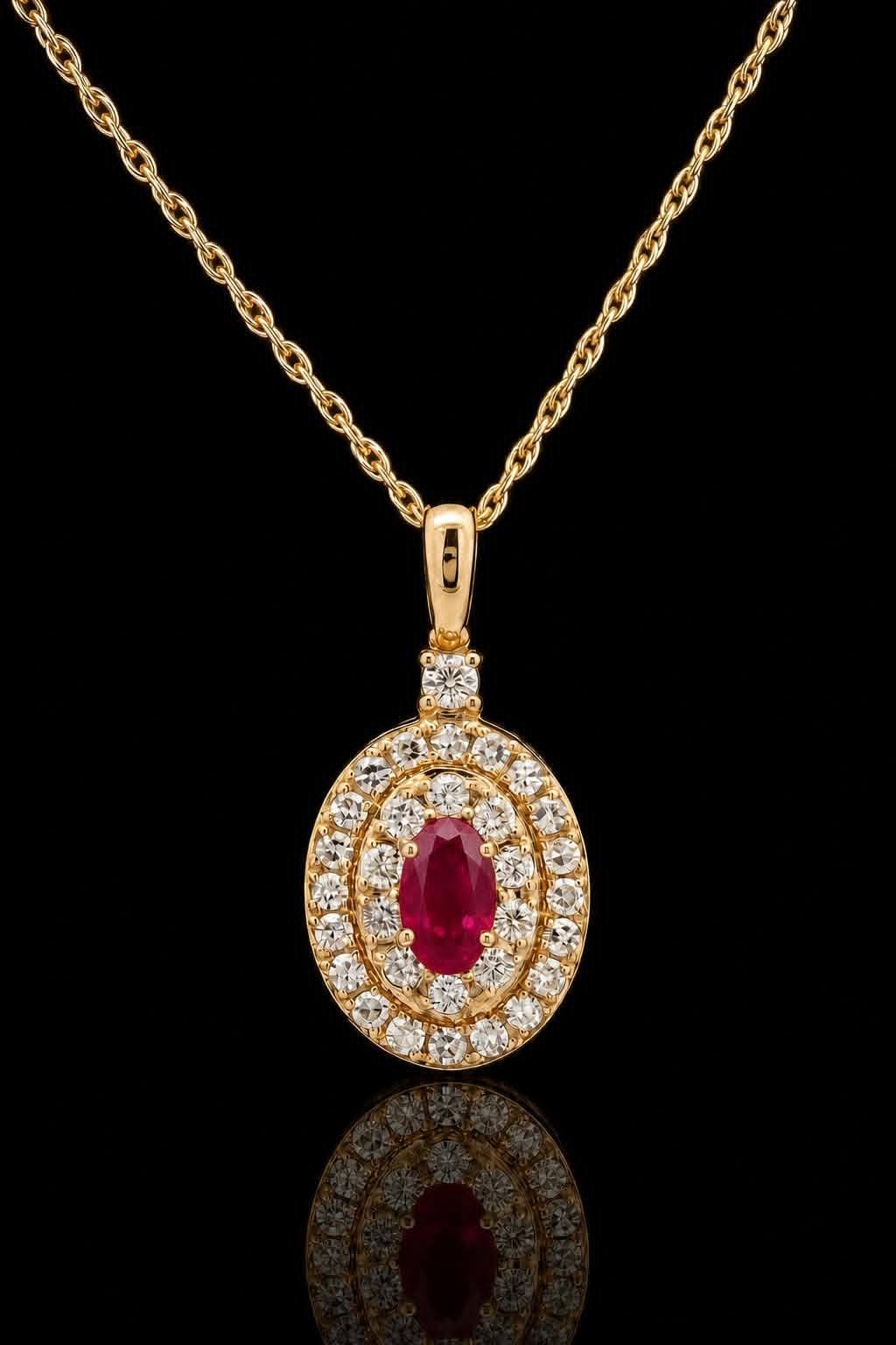 Natural Diamond & Natural Gemstone Necklace