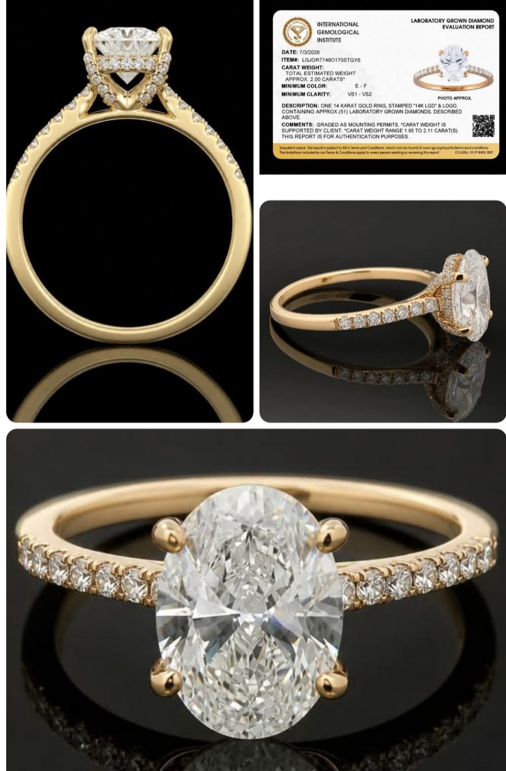 Oval Hidden Halo Engagement Ring