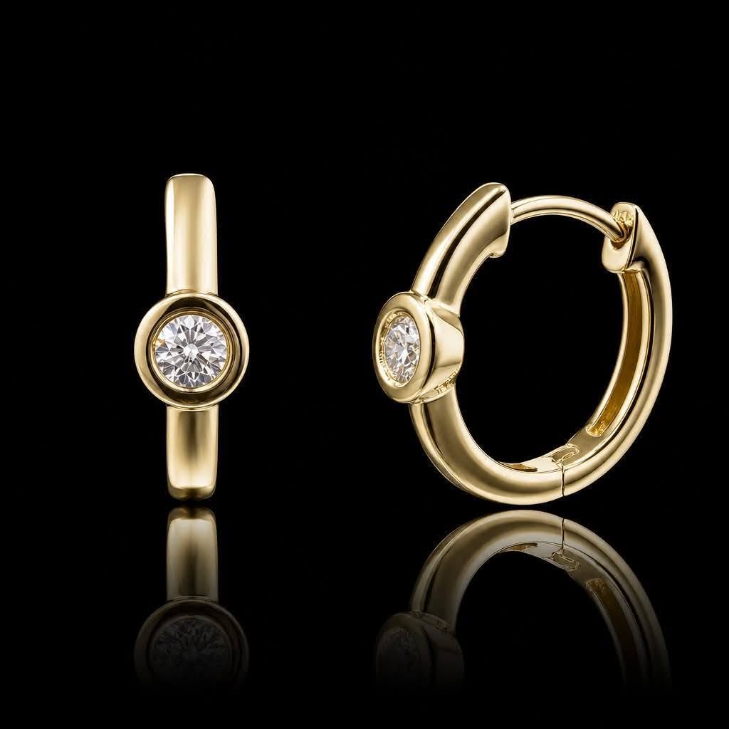 Natural Diamond Huggies Earrings