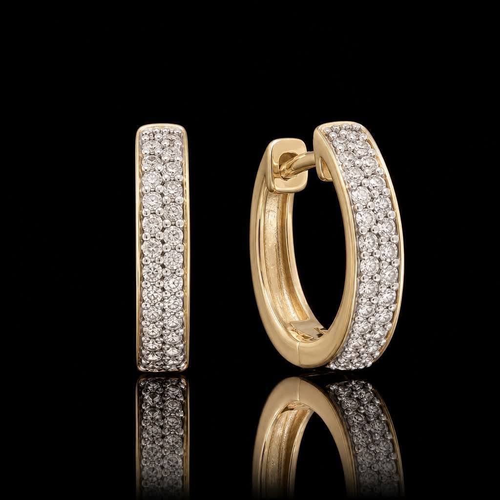 Natural Diamond Huggies Earrings