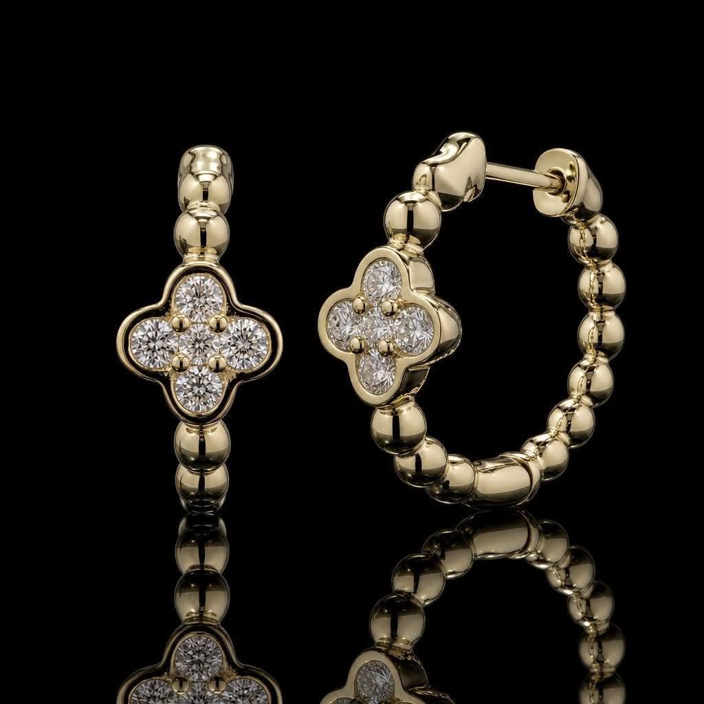 Natural Diamond Huggies Earrings