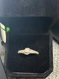Natural Diamond Cluster Halo Engraved Sterling Silver Engagement Ring